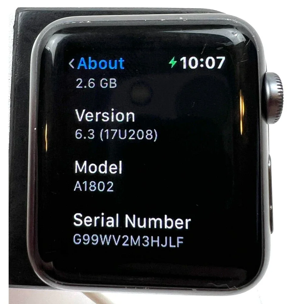 Apple Watch Series 1 A1802 Aluminum 38mm Smart Watch 2 Bands & Charging Stand